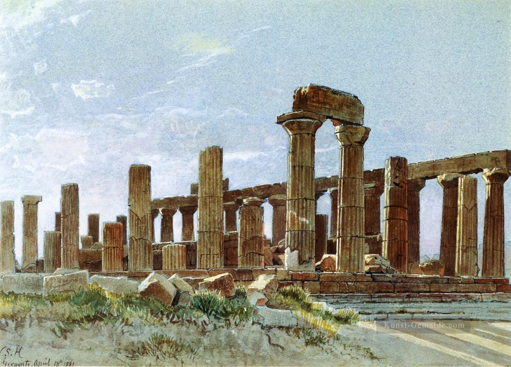 Agrigento aka Tempel der Juno Lacinia Szenerie Luminism William Stanley Haseltine Ölgemälde
